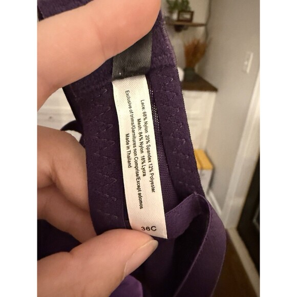 Adore Me 03818 Push Up Bra Padded Underwire Lace Womens 36C Purple - Picture 5 of 5